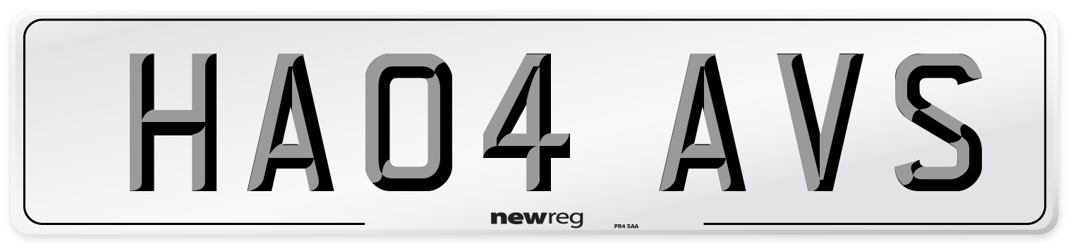 HA04 AVS Number Plate from New Reg